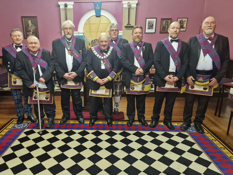 L-R: Jim McCowan, Martin Gorrie, Tom Carstairs,  Ian Greig, Robert Meikle,  Billy Donaldson, Jamie Barclay, Bill McKinney  
